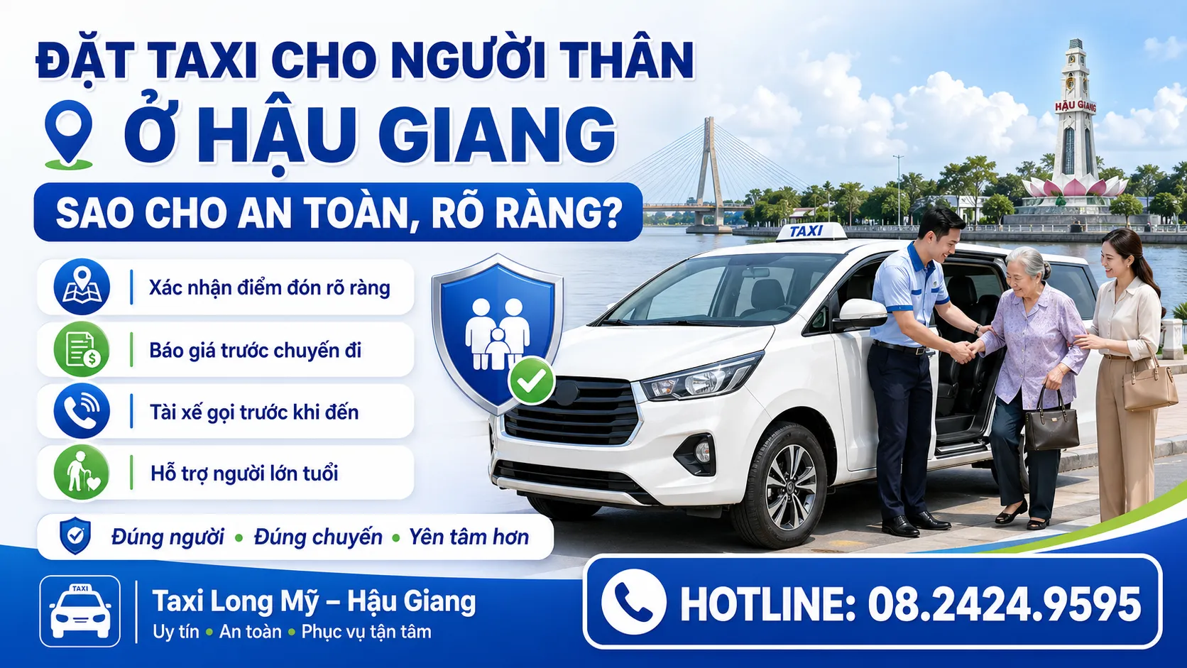 Đặt taxi cho người thân ở Hậu Giang sao cho an toàn, rõ ràng
