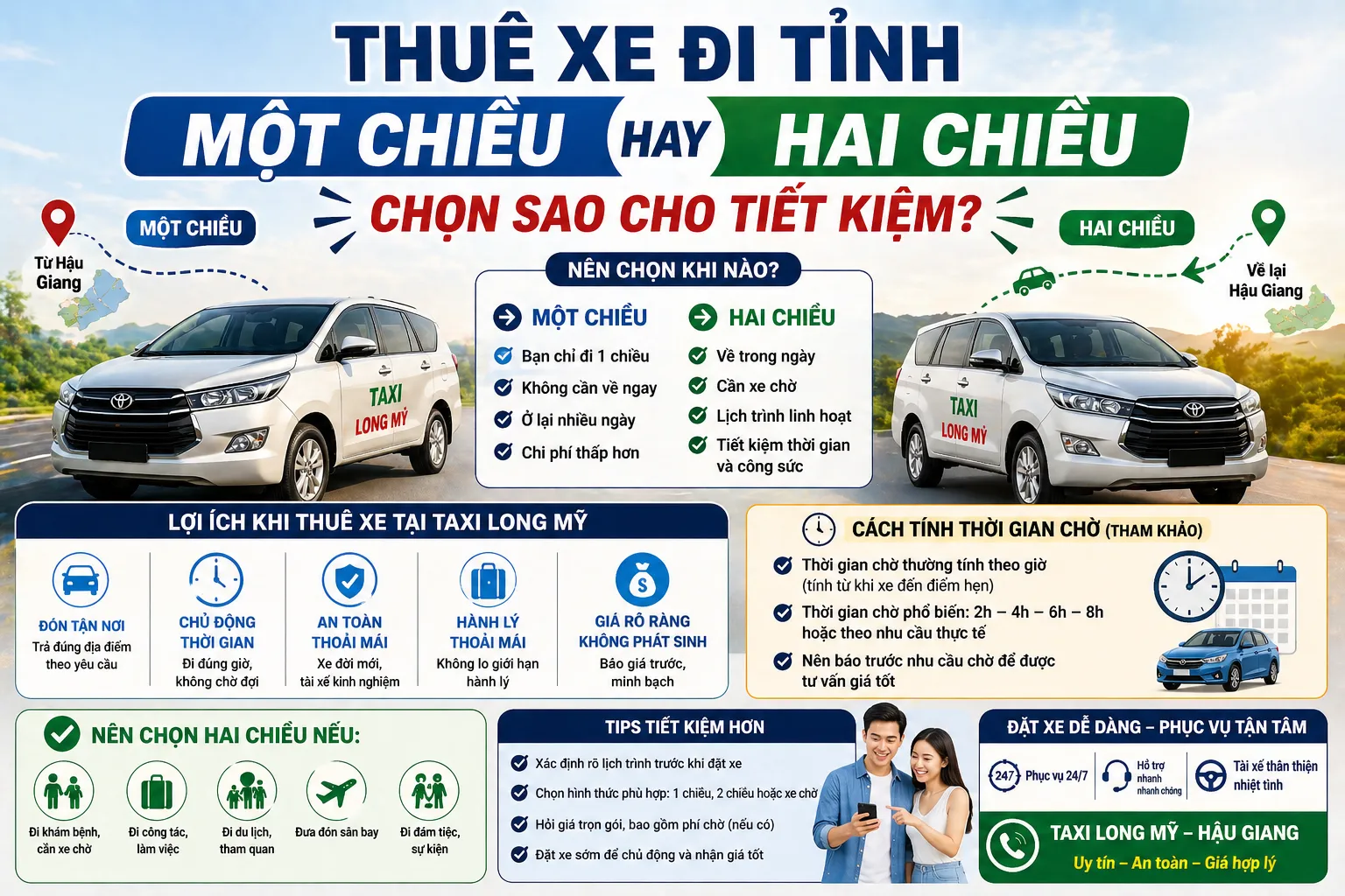 Thuê xe đi tỉnh một chiều hay hai chiều: chọn sao cho tiết kiệm?