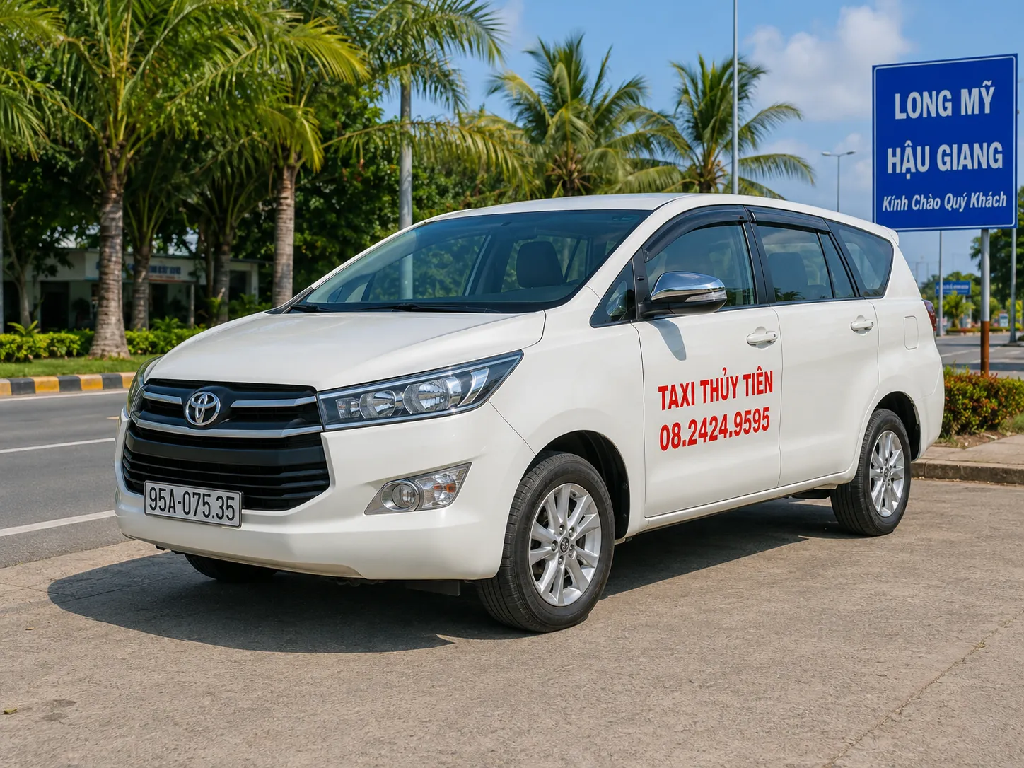 Xe 7 chỗ Taxi Thủy Ti&ecirc;n phục vụ tuyến Long Mỹ đi s&acirc;n bay Cần Thơ